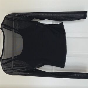 Ultra Flirt Brand Women's Black Scheer Long Sleeve Layer Tank Top Size S, NWOT